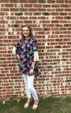 Blue Floral Top