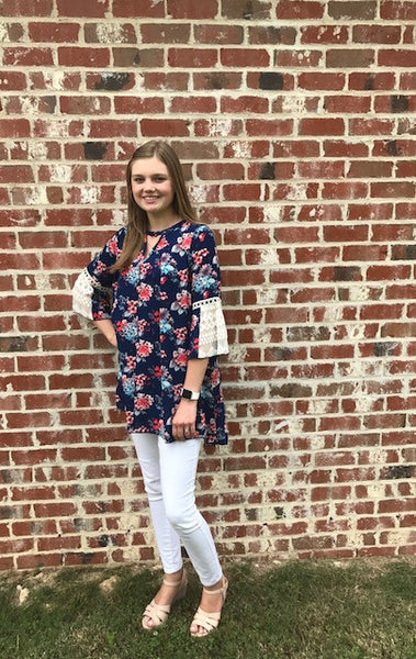 Blue Floral Top