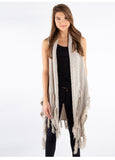 Oatmeal Fringed Vest