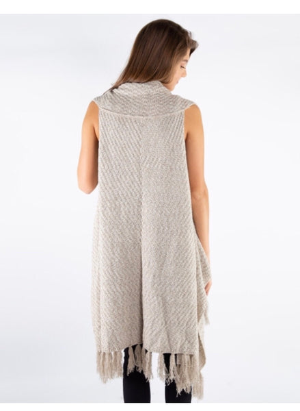 Oatmeal Fringed Vest
