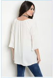 Ivory and Blue Embroidery