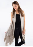 Oatmeal Fringed Vest