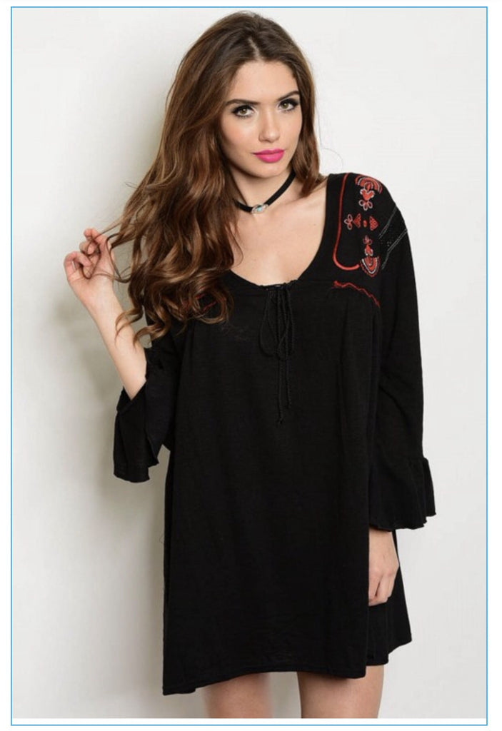 Black Embroidery Dress