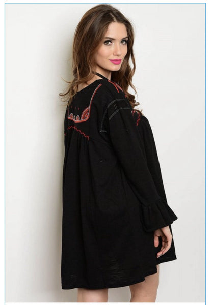 Black Embroidery Dress