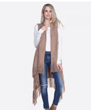 Camel Fringed Vest
