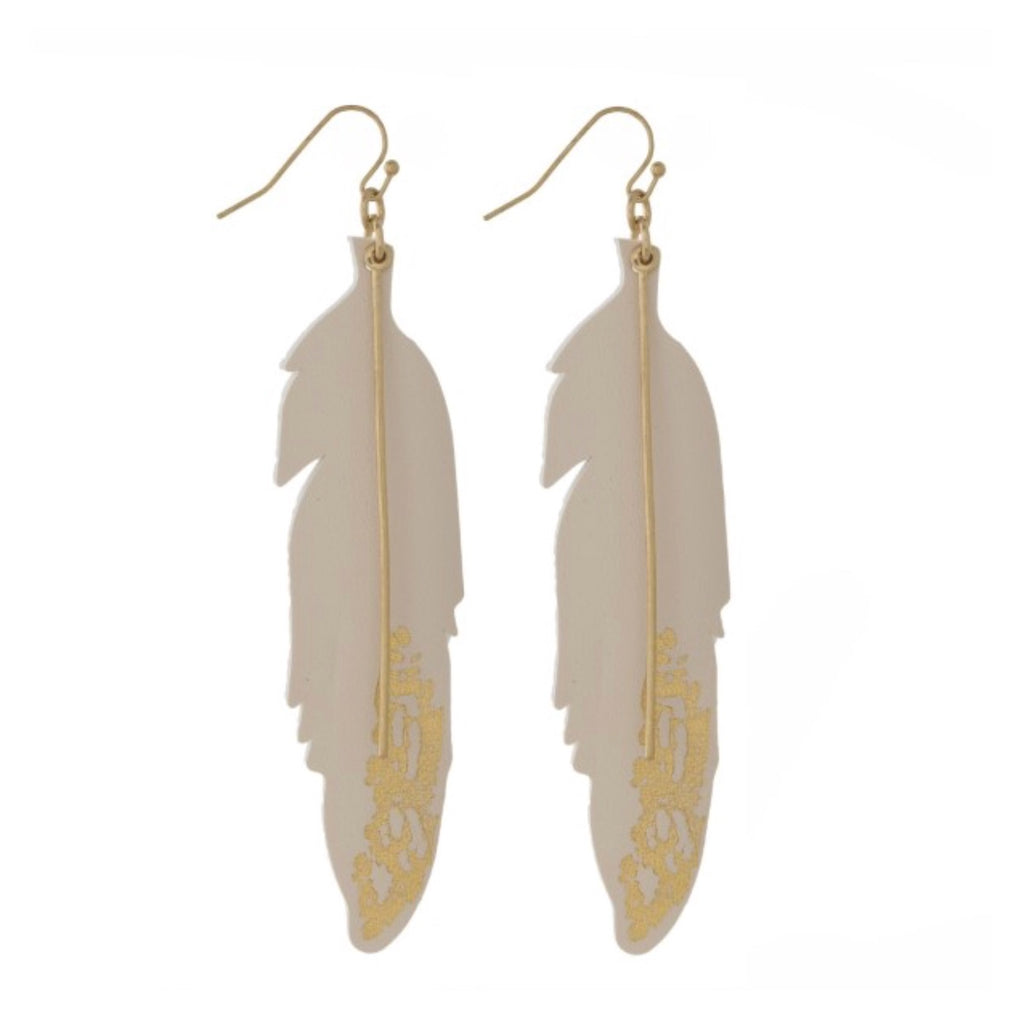 Feather Drop Earrings