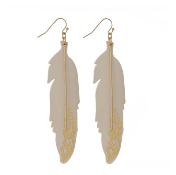 Feather Drop Earrings