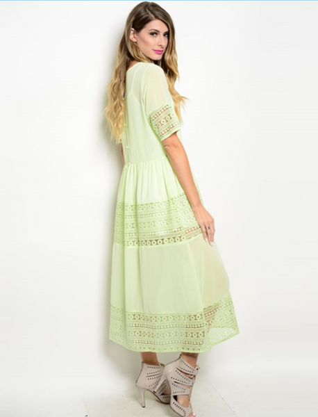 Green Crochet Dress