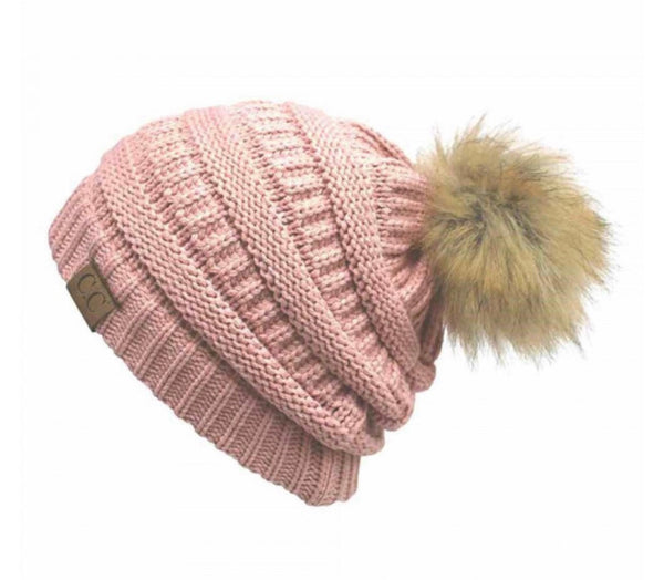 C. C. Beanie Faux Fur Pom Pom
