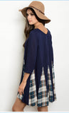 Navy Plaid Top