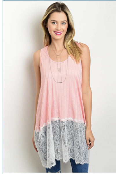 Peach and Lace Tank